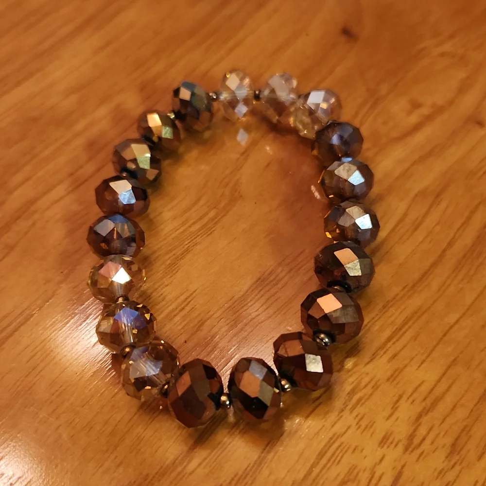 Bronze/Gold Stretchy Bracelet, GUC